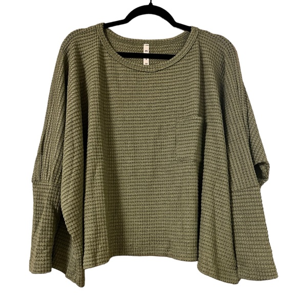 NWOT Melody Thomas Studio Long Sleeve Waffle Knit Top - Picture 1 of 9